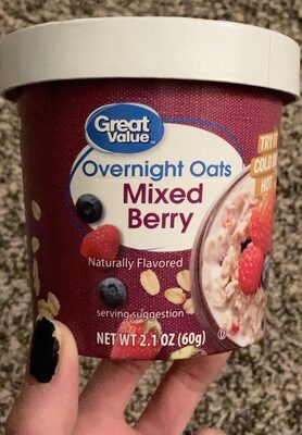 Mixed berry overnight oats front packaging