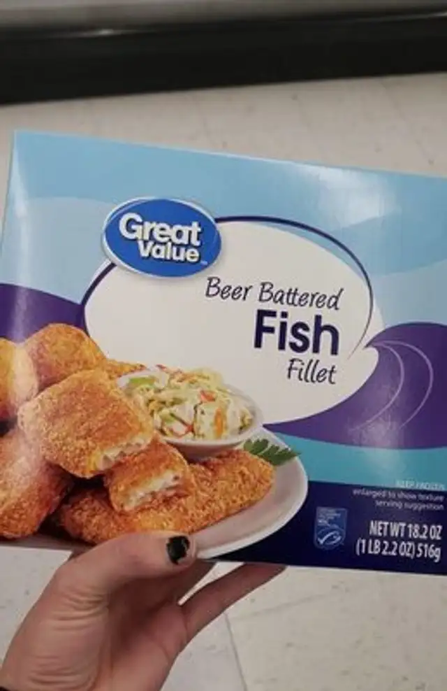 Beer battered fish front packaging