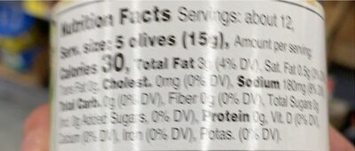Kalamata Olivea nutrition facts table