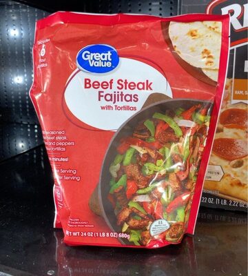 Beef steak fajitas with tortillas