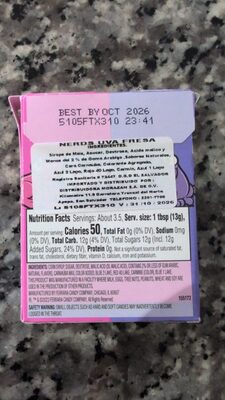 Nerds, candy, seriously straterry nutrition facts table