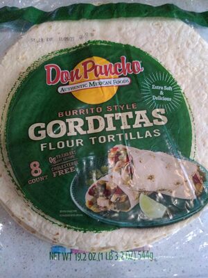 Burrito Style Gorditas Flour Tortillas front packaging