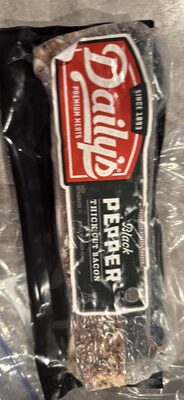 Black Pepper Thick Cut Bacon front packaging
