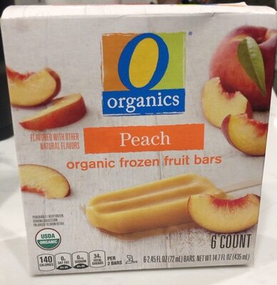 Peach Organic Frozen Fruit Bars front packaging