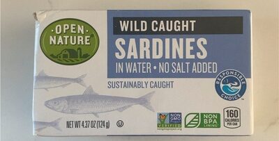 Wild Caught Sardines In Water No Salt Added front packaging