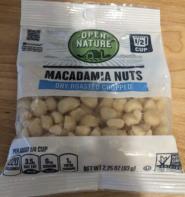 Dry Roasted Chopped Macadamia Nuts front packaging