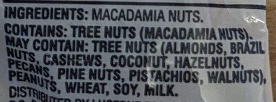 Dry Roasted Chopped Macadamia Nuts ingredients label