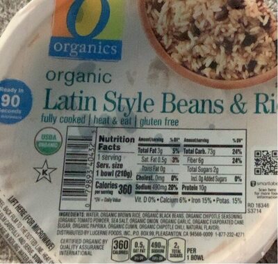 Organic Latino style rice and beans