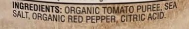 Organic tomato sauce ingredients label