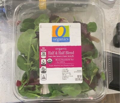 half & half blend organic baby spinach & spring mix