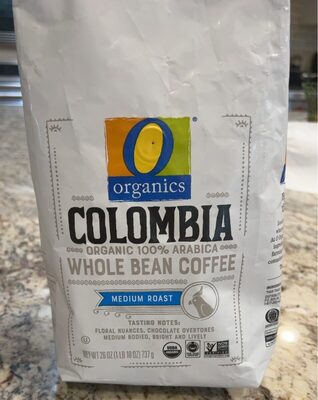 Fair Trade Organic Colombia Whole Bean Coffee Medium Roast
