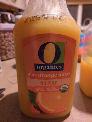 Organic no pulp orange juice