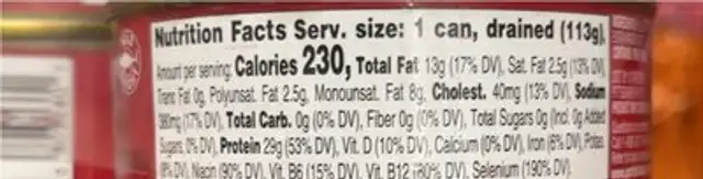 Bella portofino solid yellowfin tuna in extra nutrition facts table
