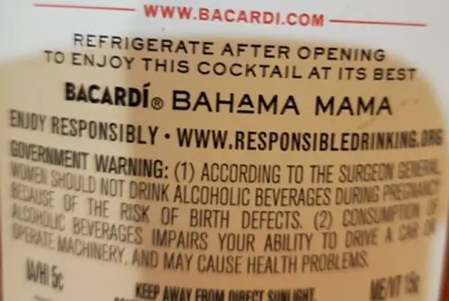 rum ingredients label