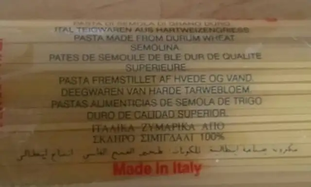 Spaghetti 03 ingredients label