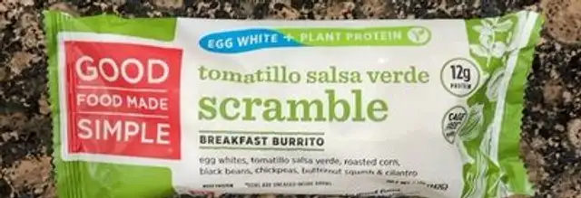 Tomatillo salsa verde scramble breakfast burrito