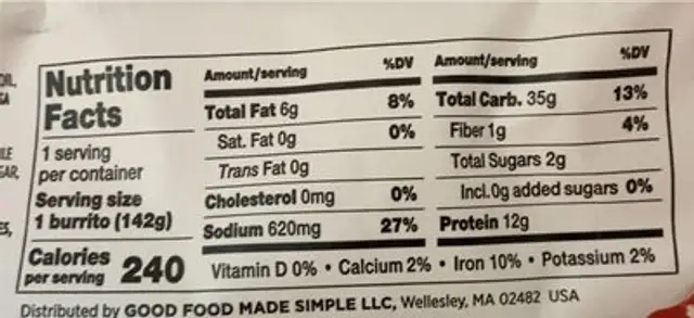 fire roasted salsa scramble nutrition facts table