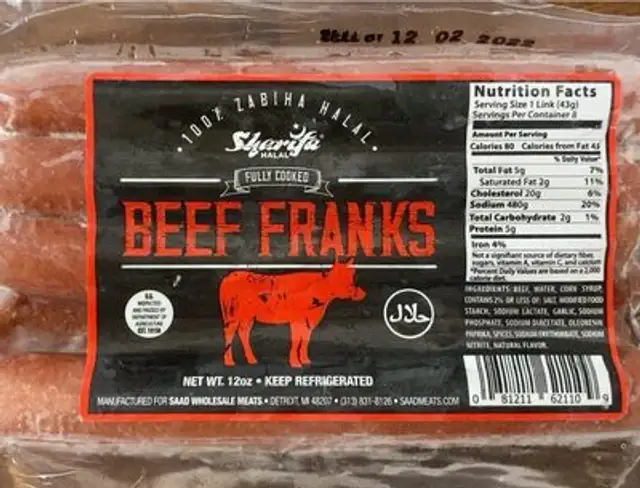 Fully cooked Beef franks