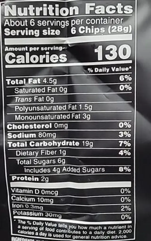 Cinnamon rasin bagel crisp nutrition facts table