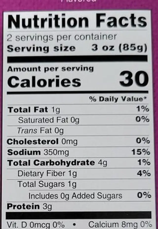 Sautéed mushrooms in sauce nutrition facts table