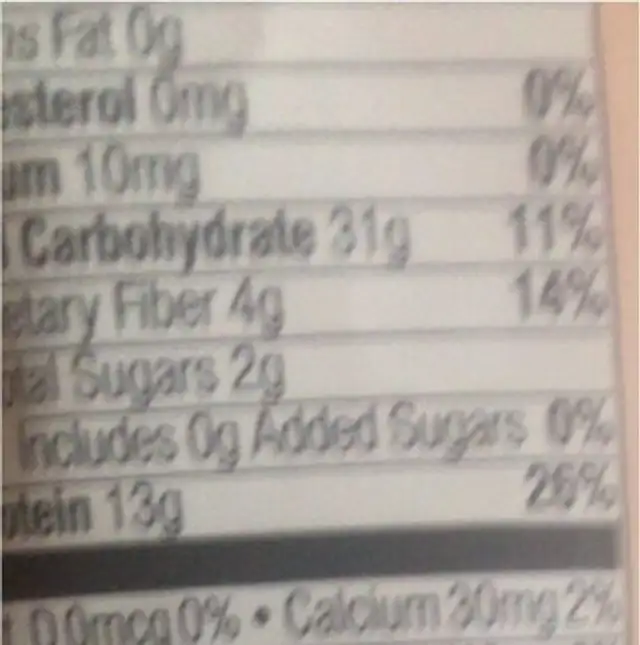 Al dente pasta company red lentil + sweet potato nutrition facts table