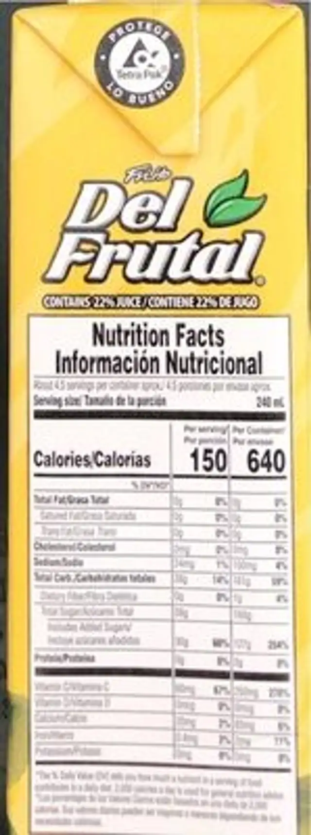 Pear nectar nutrition facts table
