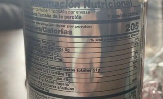 Banana strawberry nectar nutrition facts table