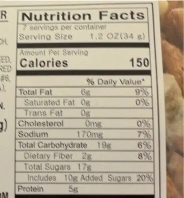 Japanese Rice Cracker (Party Mix 3) nutrition facts table
