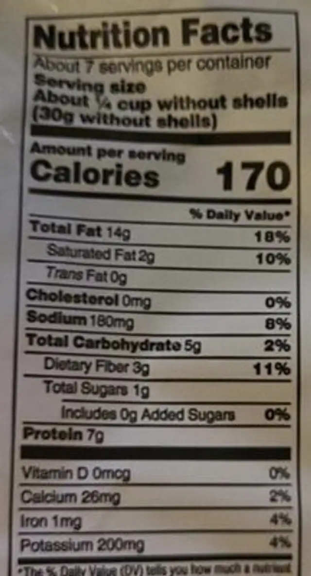 Salted roasted peanuts pittsburgh pirates nutrition facts table