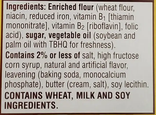 Murray vanilla 12oz ingredients label