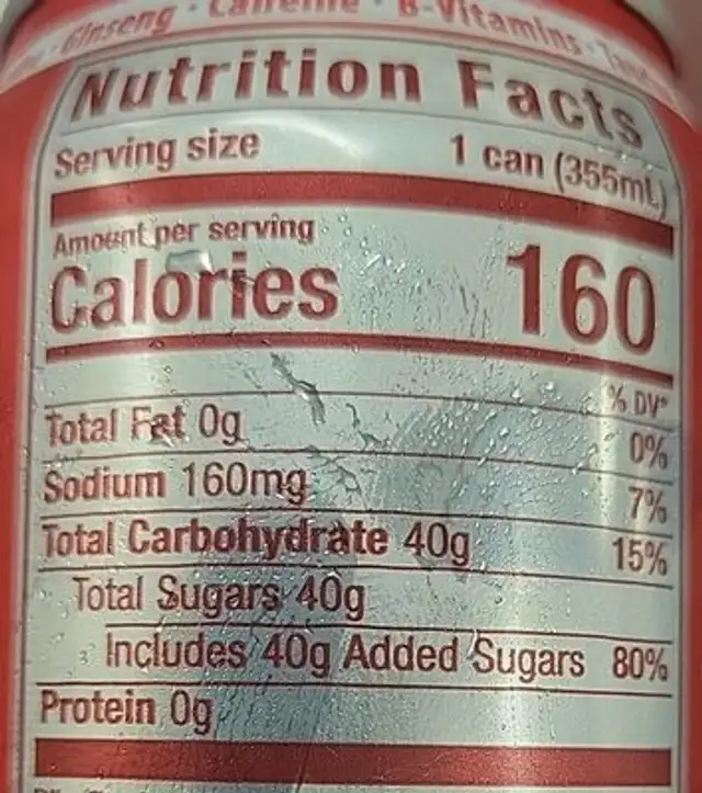 Impact energy nutrition facts table