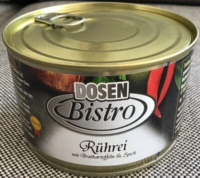 Rührei mit Bratkartoffeln und Speck