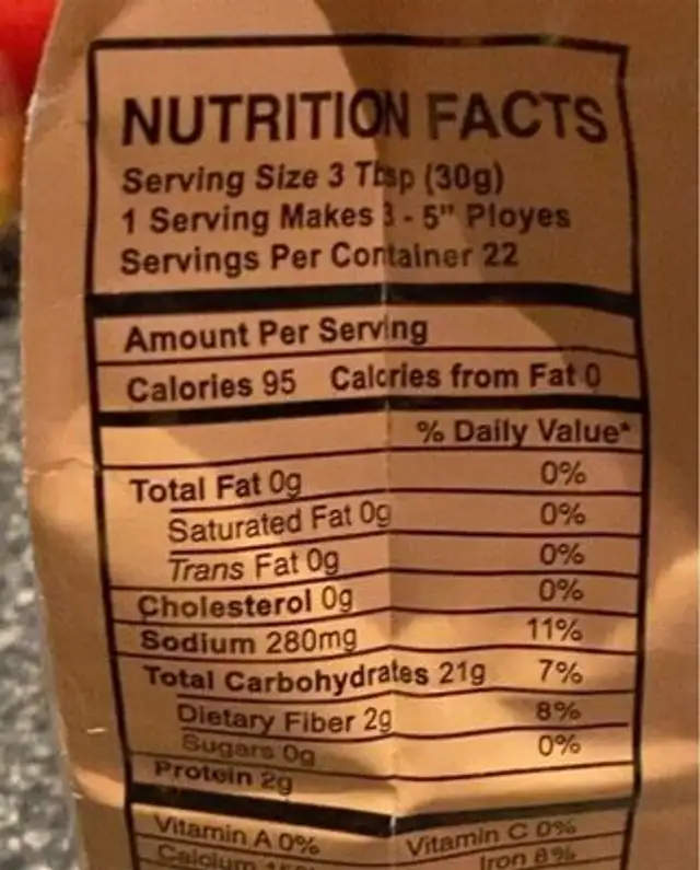 Ployes mix pancake unbl wheat and buckwheat nutrition facts table