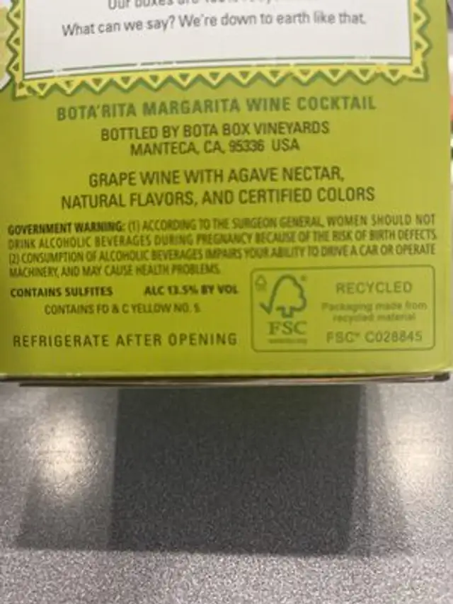 Unknown ingredients label