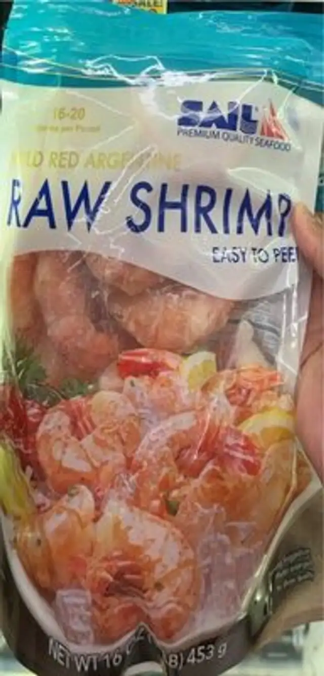 Wild red Argentina raw shrimp