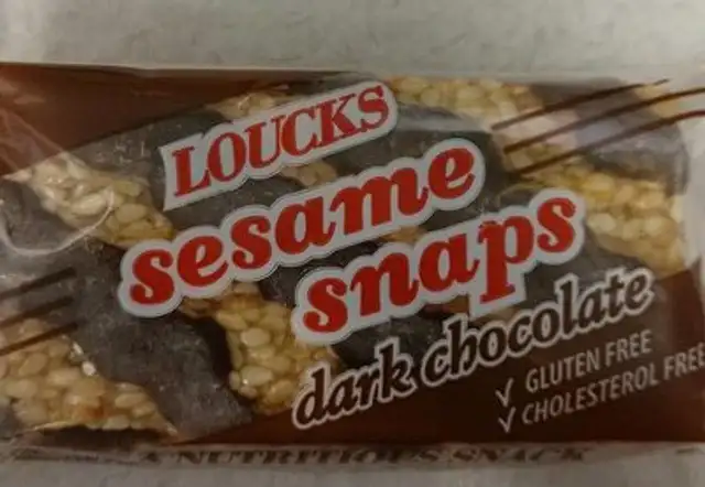 Sesame snaps dark chocolate