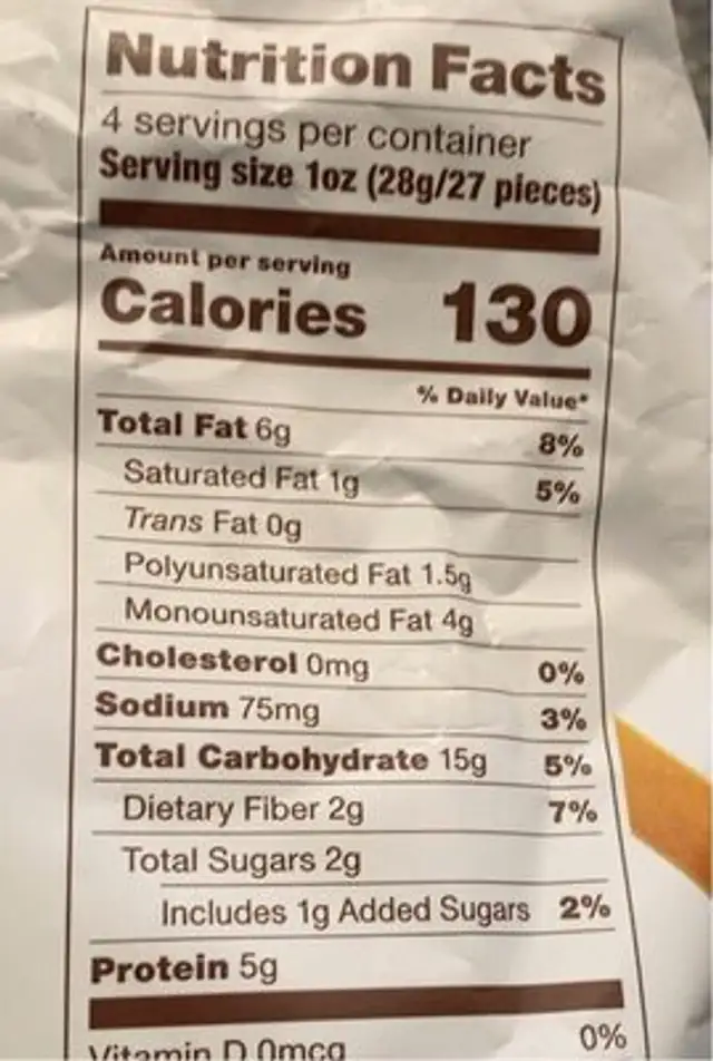 Nutter puffs peanut butter puffed snack nutrition facts table