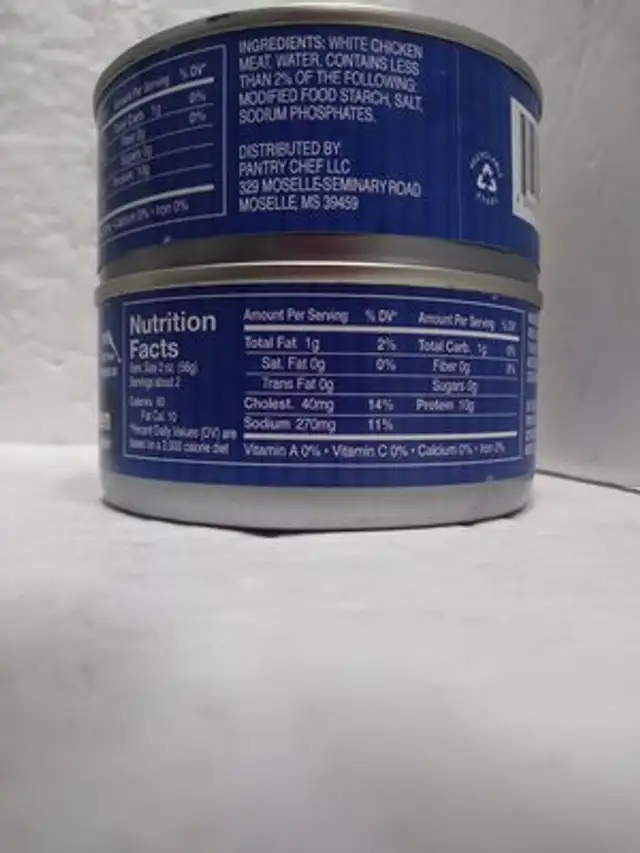 Chunk White Chicken in water ingredients label