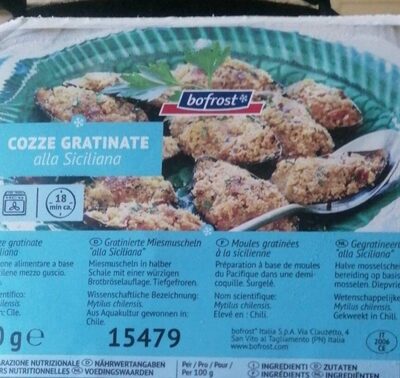 Cozze gratinate front packaging