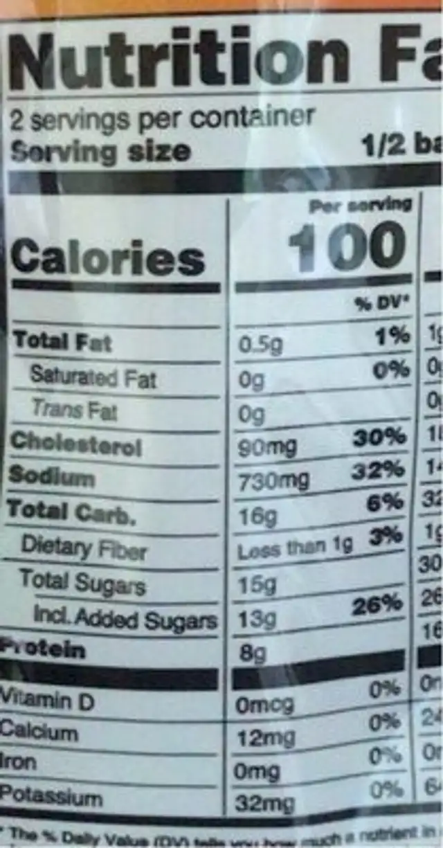 Mr. Squid Season Shredded Squid nutrition facts table