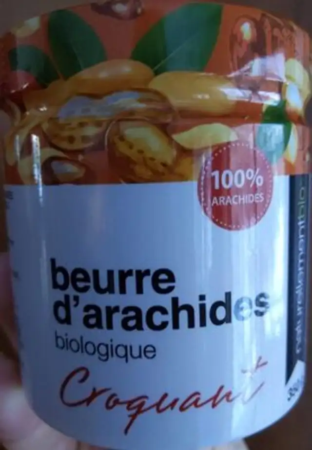 Beurre d'arachides biologique croquant
