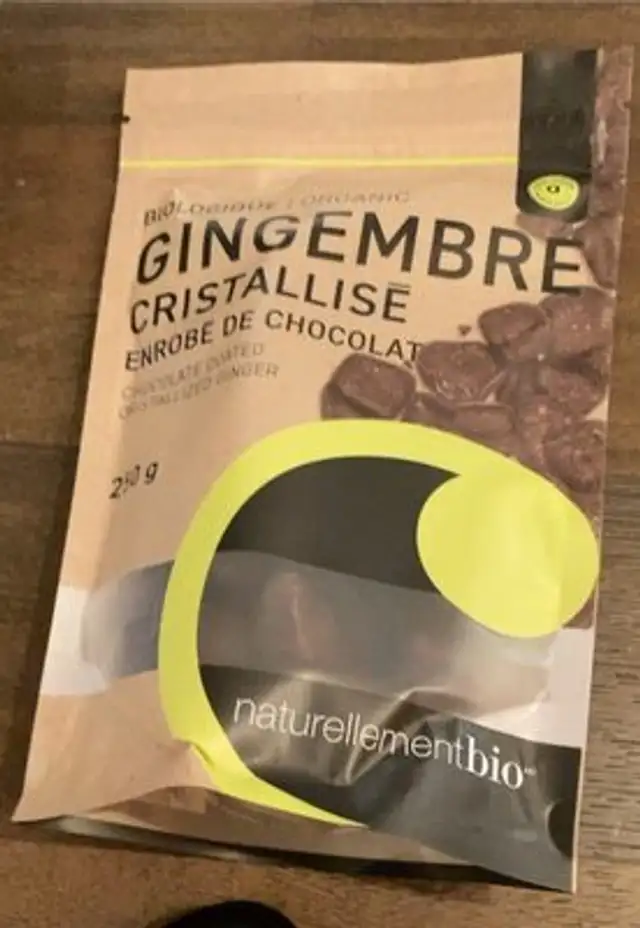 Gingembre cristallisé enrobé de chocolat