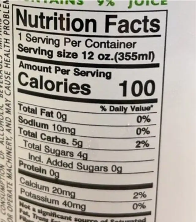 Hard Kombucha - Raspberry, Golden Kiwi & Elderflower nutrition facts table