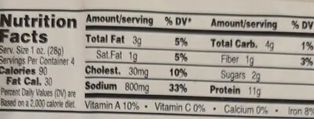 Cedar creek beef jerky nutrition facts table