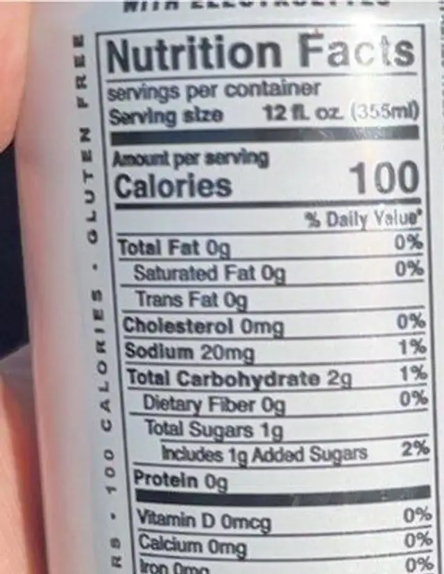 Happy Dad Hard Seltzer nutrition facts table