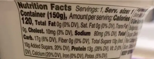 Odyssey nutrition facts table