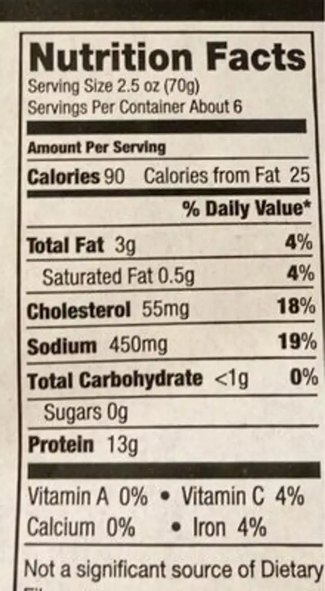 Roasted Garlic & Herb Ground Chicken Sausage nutrition facts table