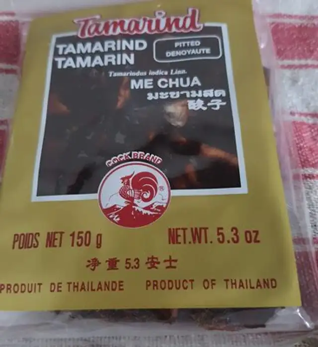 Tamarin Me Chua 150g ingredients label