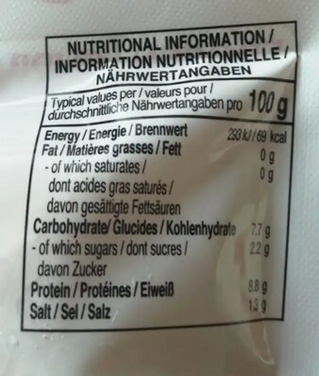 Boulette de poisson saveur crevettes congelees nutrition facts table