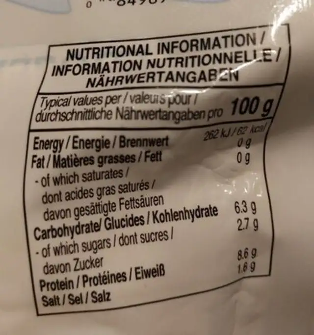 Boulette Poisson Cock nutrition facts table